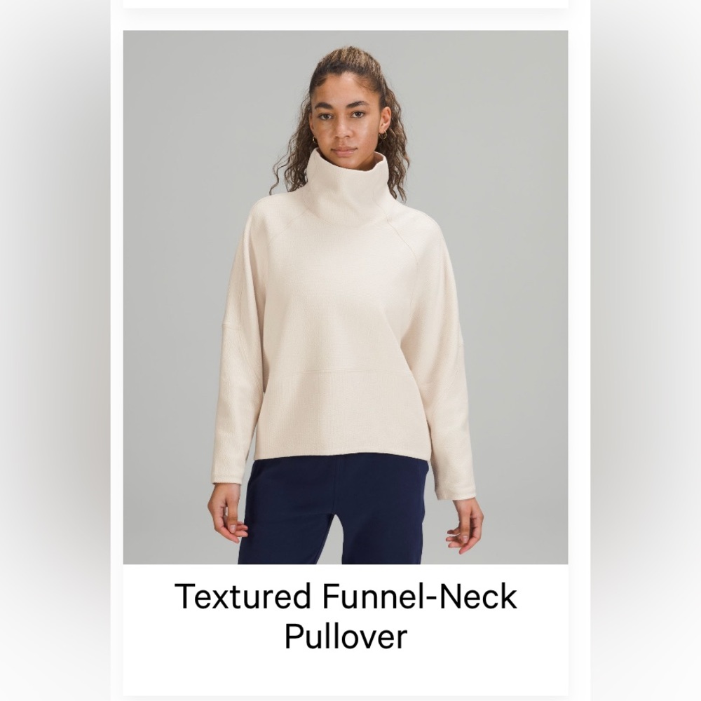 Textured Funnel-Neck Pullover